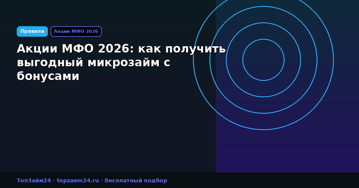 Акции МФО 2026: как получить выгодный микрозайм с бонусами