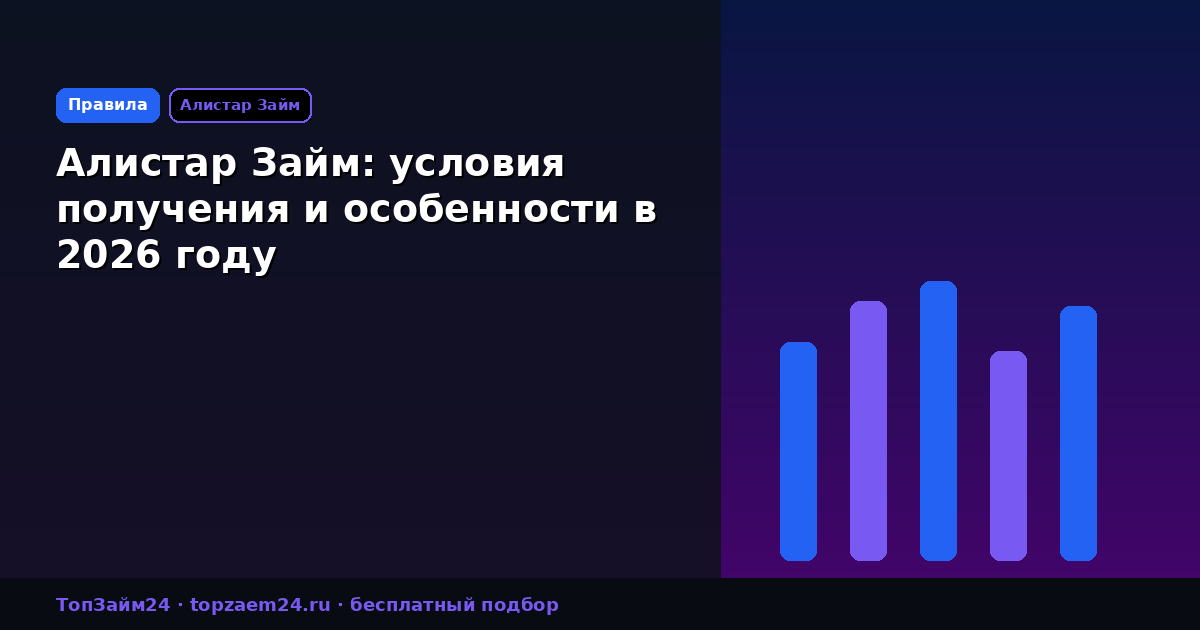 Алистар Займ: условия получения и особенности в 2026 году