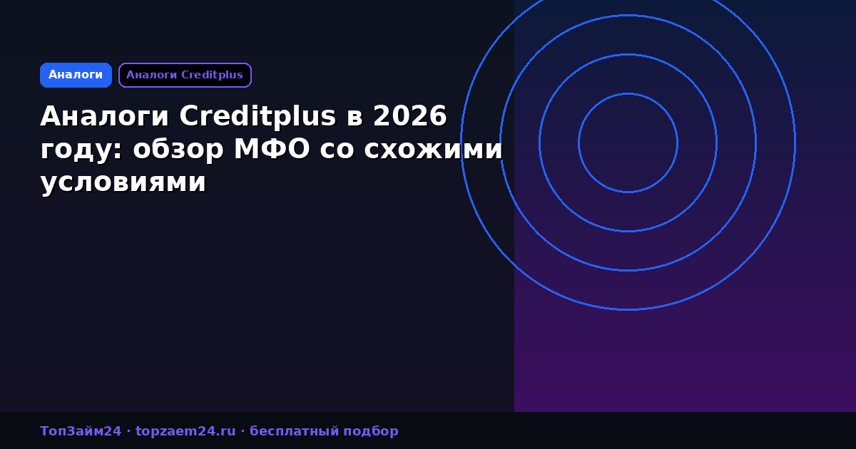 Аналоги Creditplus в 2026 году: обзор МФО со схожими условиями