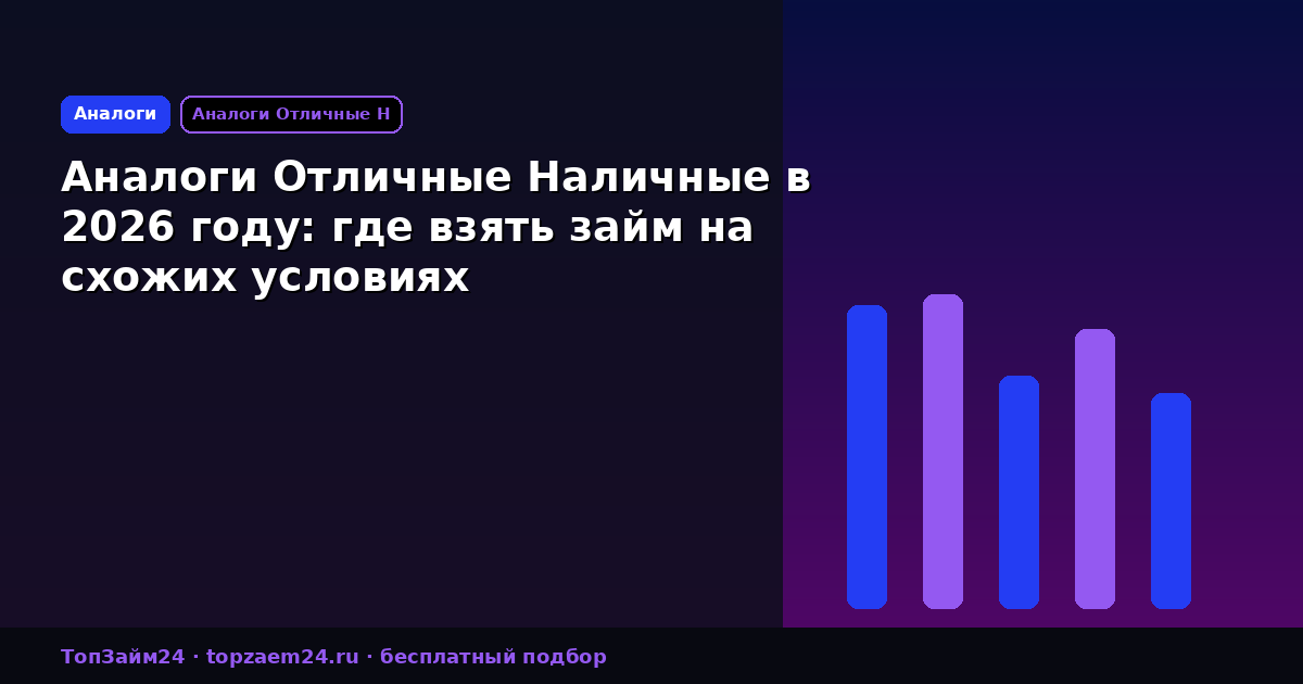 Аналоги Отличные Наличные в 2026 году: где взять займ на схожих условиях