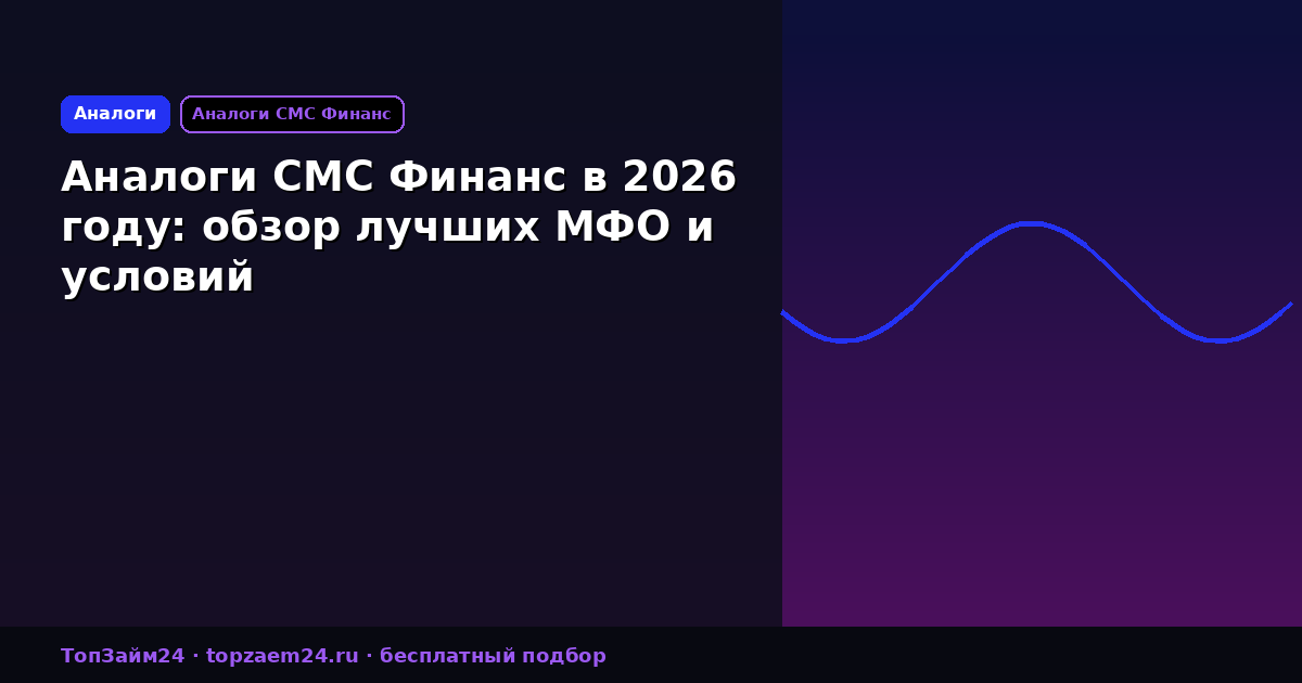Аналоги СМС Финанс в 2026 году: обзор лучших МФО и условий