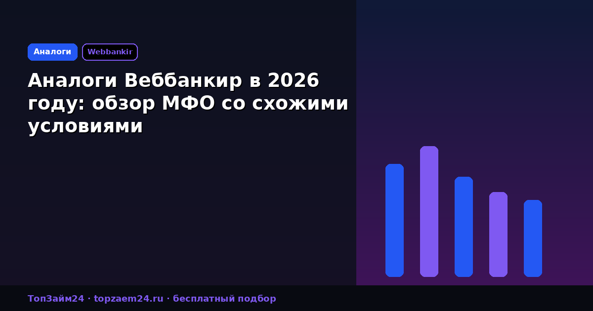 Аналоги Веббанкир в 2026 году: обзор МФО со схожими условиями