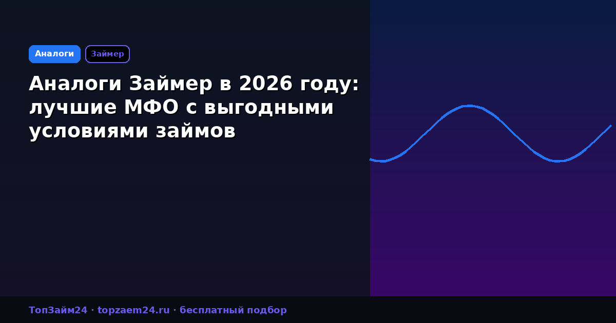 Аналоги Займер в 2026 году: лучшие МФО с выгодными условиями займов