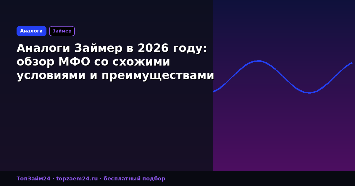 Аналоги Займер в 2026 году: обзор МФО со схожими условиями и преимуществами