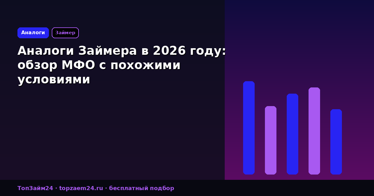 Аналоги Займера в 2026 году: обзор МФО с похожими условиями