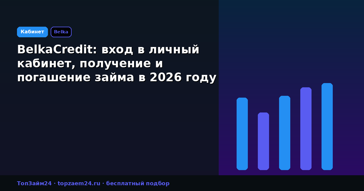 BelkaCredit: вход в личный кабинет, получение и погашение займа в 2026 году