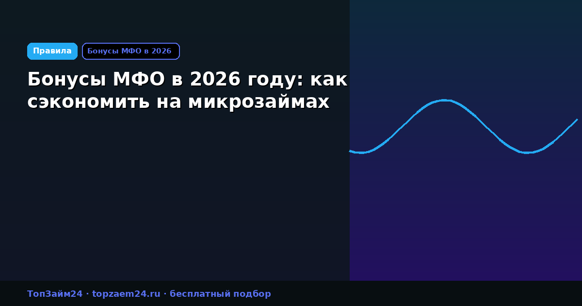 Бонусы МФО в 2026 году: как сэкономить на микрозаймах