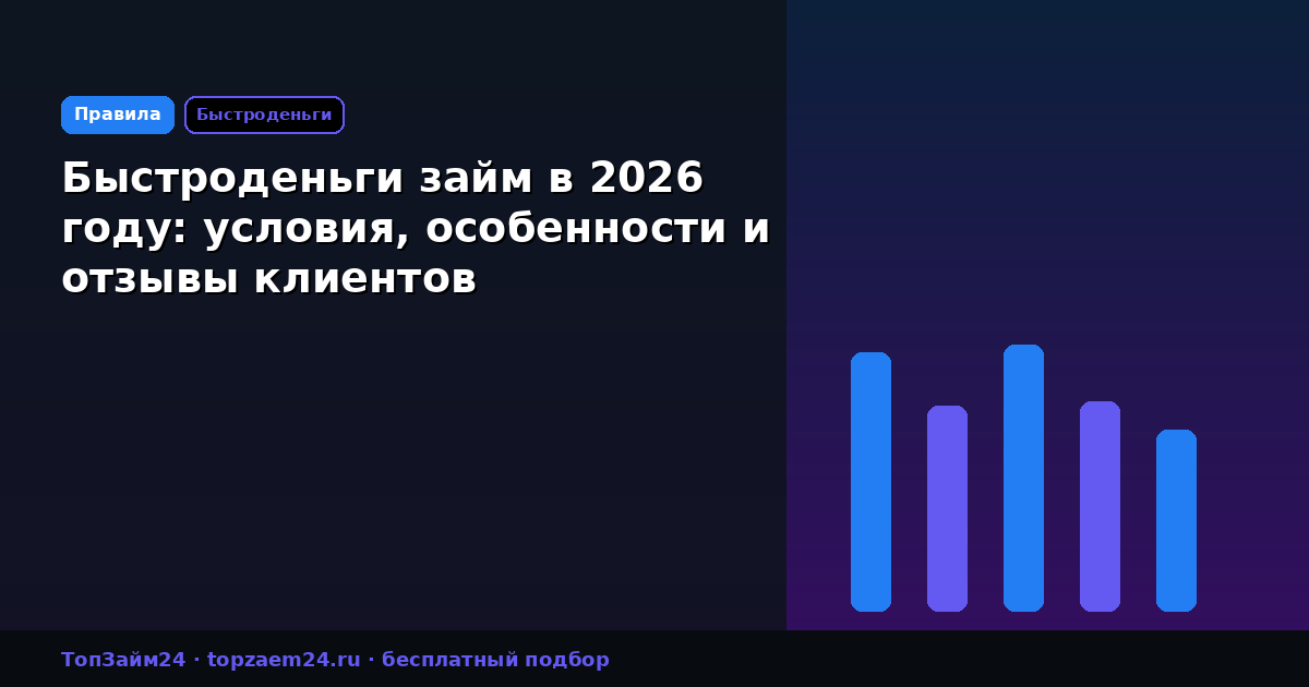 Быстроденьги займ в 2026 году: условия, особенности и отзывы клиентов