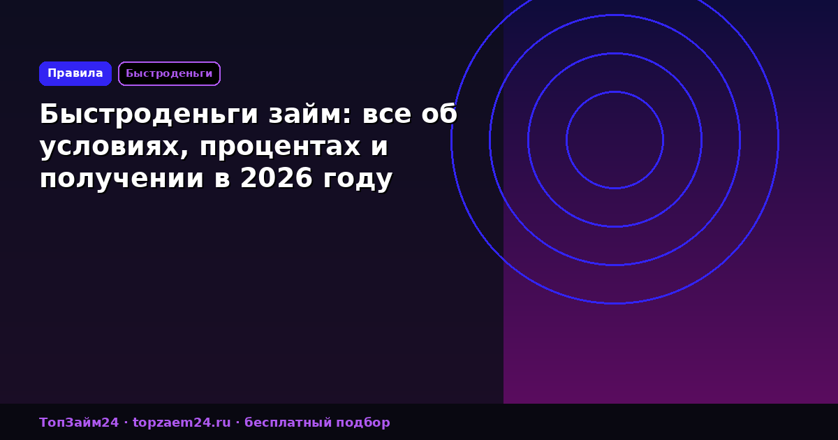 Быстроденьги займ: все об условиях, процентах и получении в 2026 году