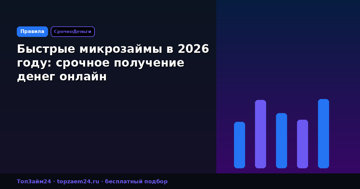 Быстрые микрозаймы в 2026 году: срочное получение денег онлайн