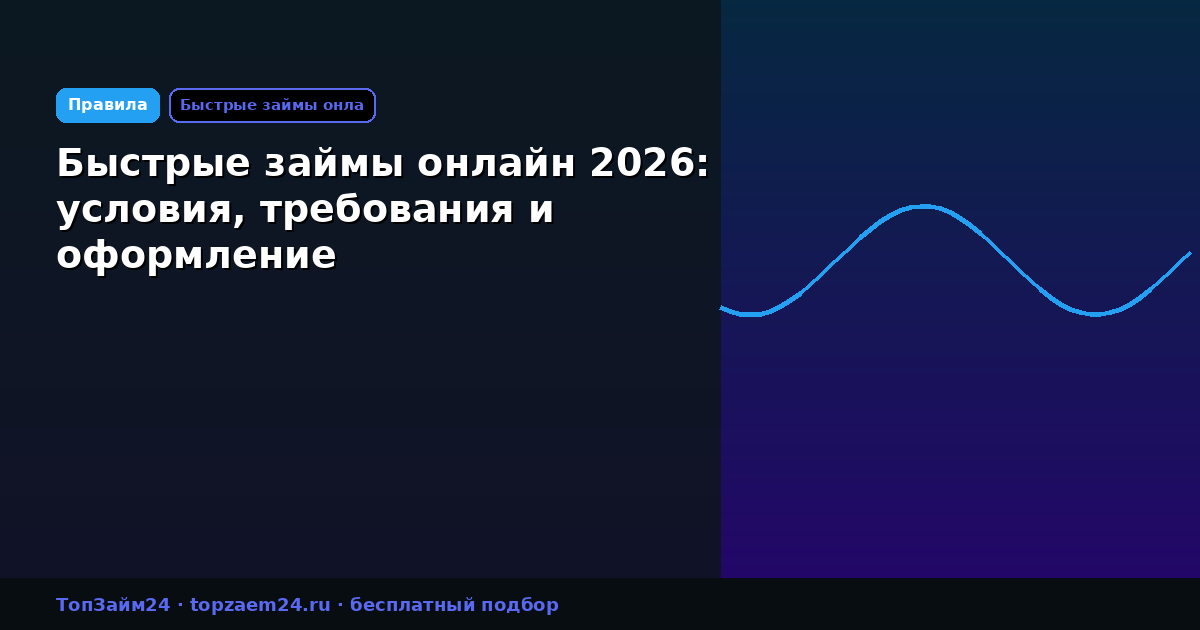 Быстрые займы онлайн 2026: условия, требования и оформление