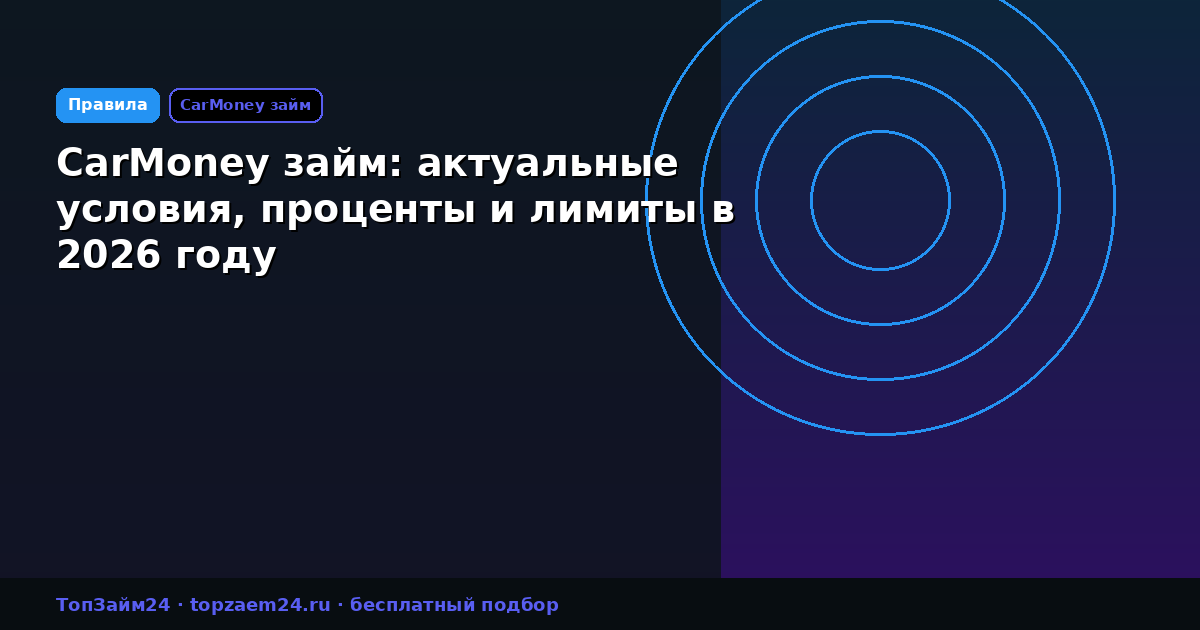 CarMoney займ: актуальные условия, проценты и лимиты в 2026 году