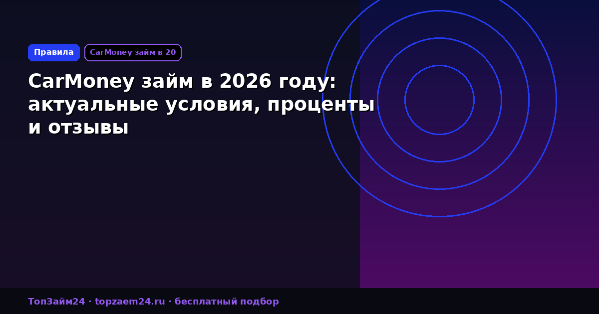 CarMoney займ в 2026 году: актуальные условия, проценты и отзывы