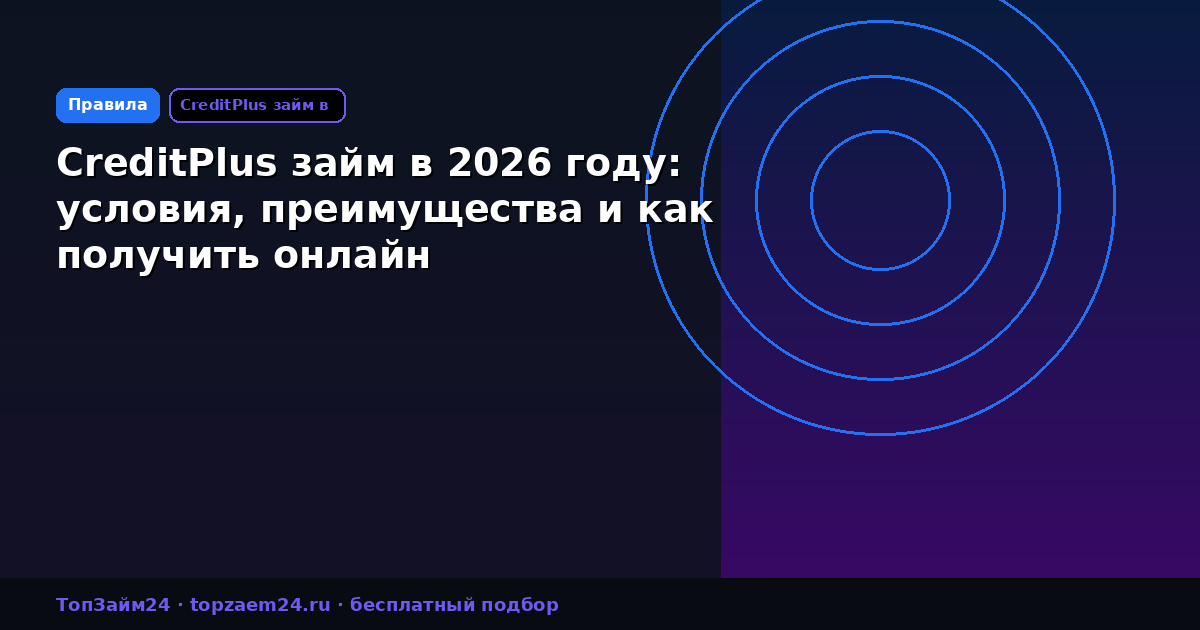 CreditPlus займ в 2026 году: условия, преимущества и как получить онлайн