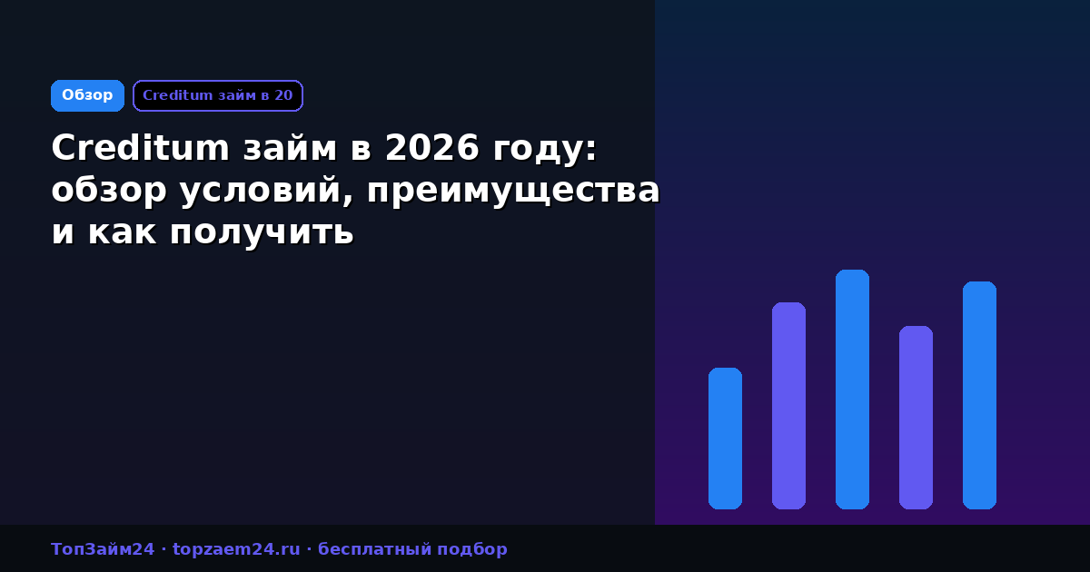 Creditum займ в 2026 году: обзор условий, преимущества и как получить