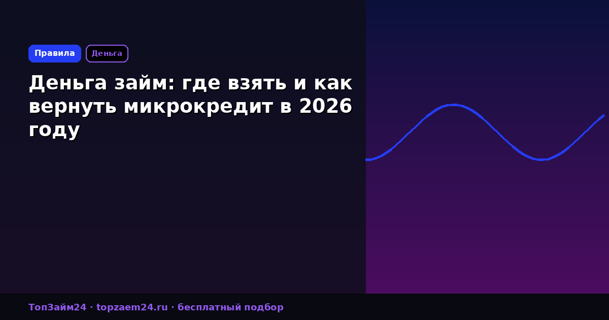 Деньга займ: где взять и как вернуть микрокредит в 2026 году