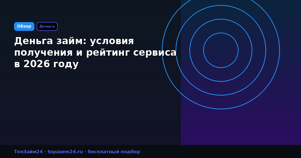Деньга займ: условия получения и рейтинг сервиса в 2026 году