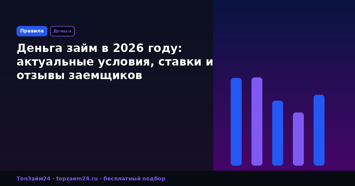 Деньга займ в 2026 году: актуальные условия, ставки и отзывы заемщиков