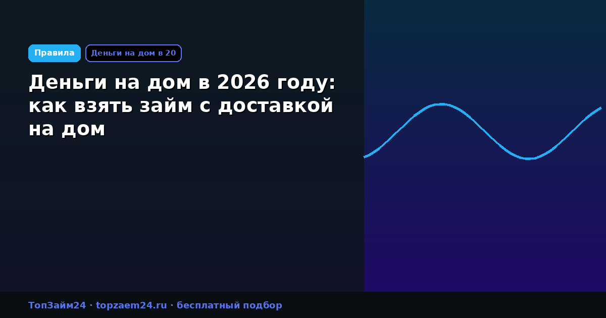 Деньги на дом в 2026 году: как взять займ с доставкой на дом