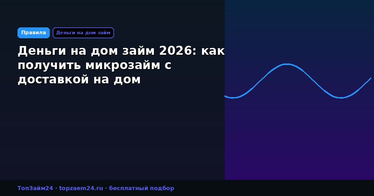 Деньги на дом займ 2026: как получить микрозайм с доставкой на дом