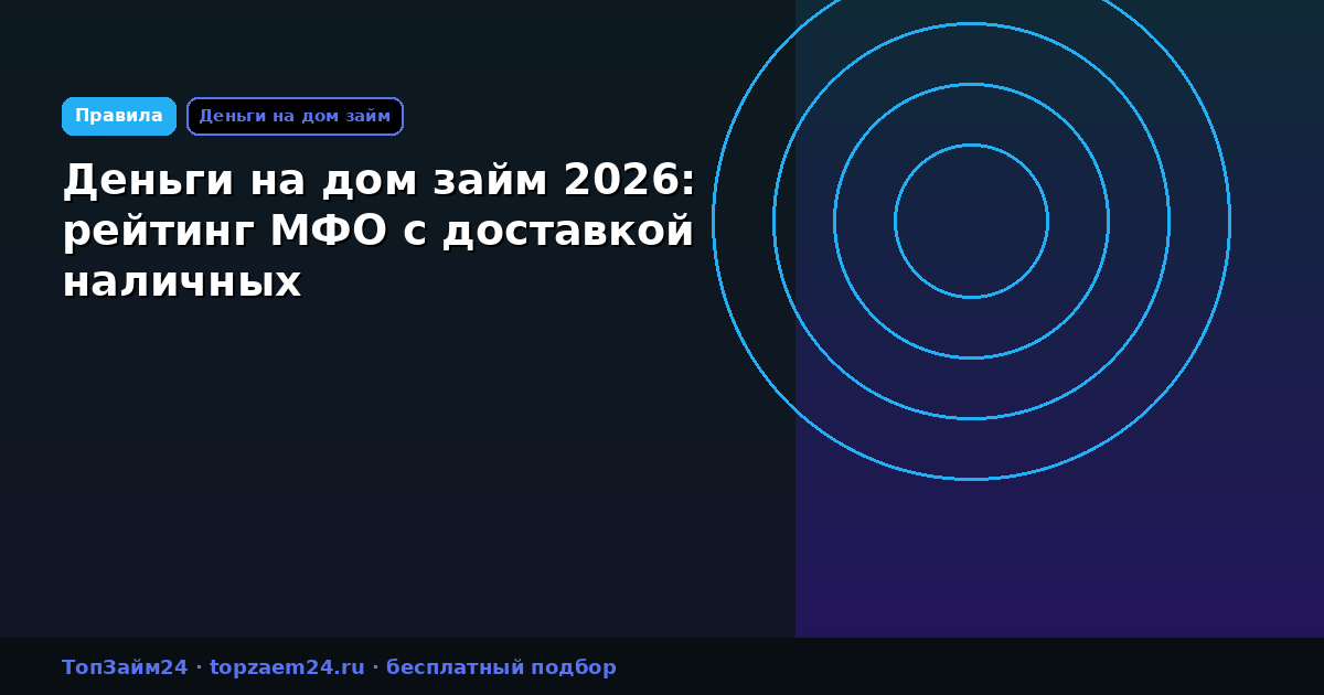 Деньги на дом займ 2026: рейтинг МФО с доставкой наличных