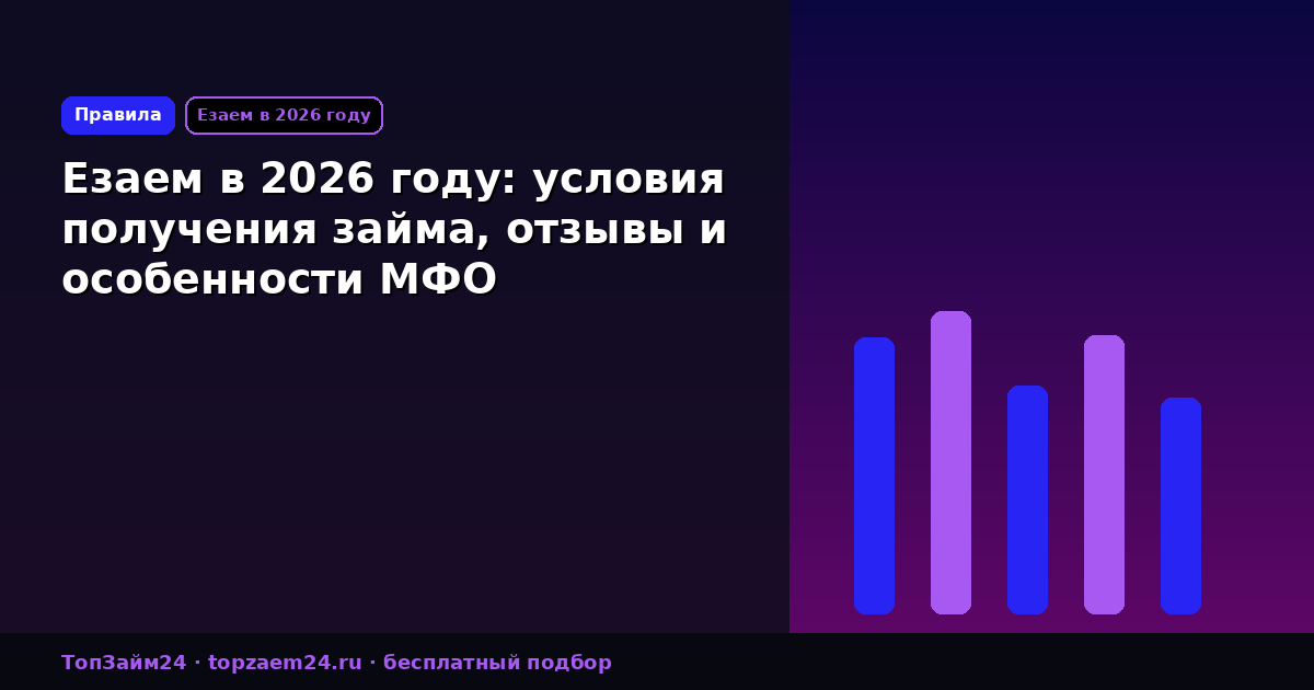 Езаем в 2026 году: условия получения займа, отзывы и особенности МФО