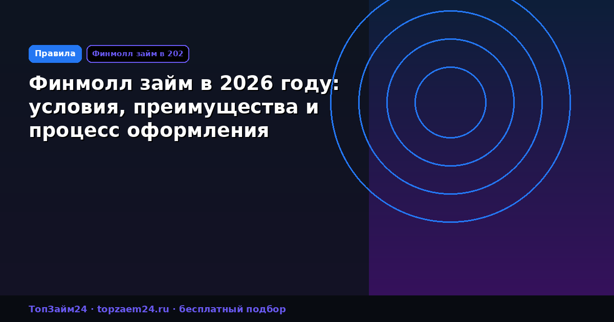 Финмолл займ в 2026 году: условия, преимущества и процесс оформления