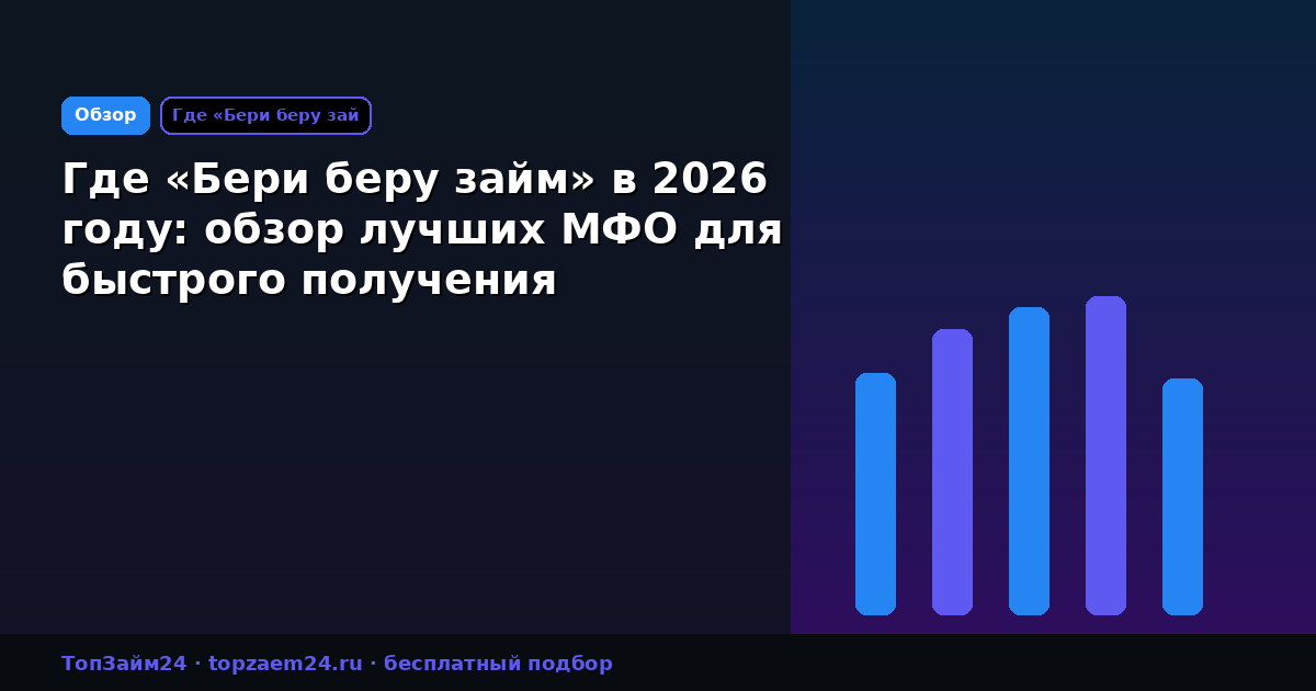 Где «Бери беру займ» в 2026 году: обзор лучших МФО для быстрого получения