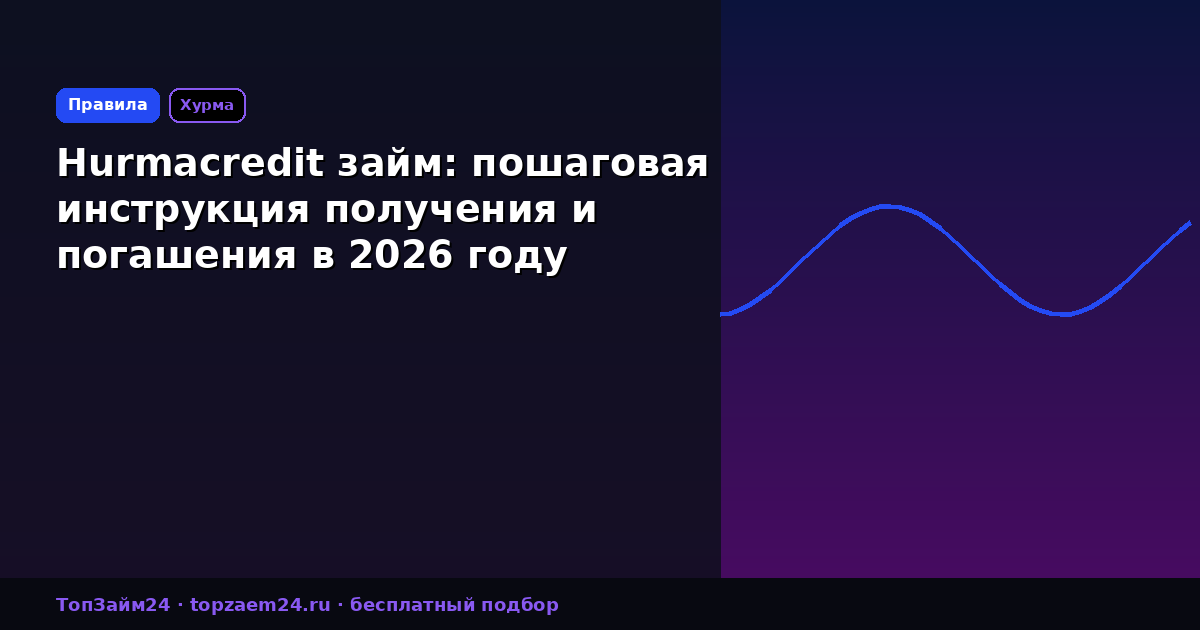 Hurmacredit займ: пошаговая инструкция получения и погашения в 2026 году