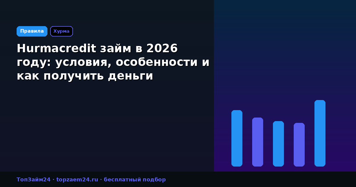 Hurmacredit займ в 2026 году: условия, особенности и как получить деньги