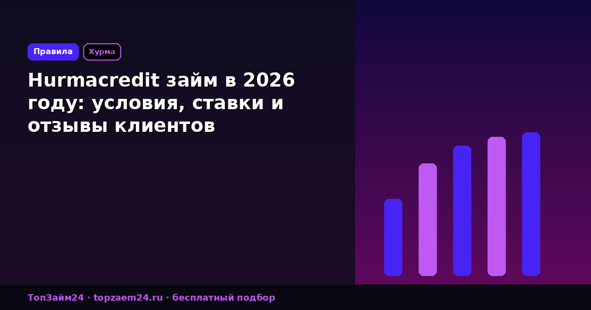 Hurmacredit займ в 2026 году: условия, ставки и отзывы клиентов