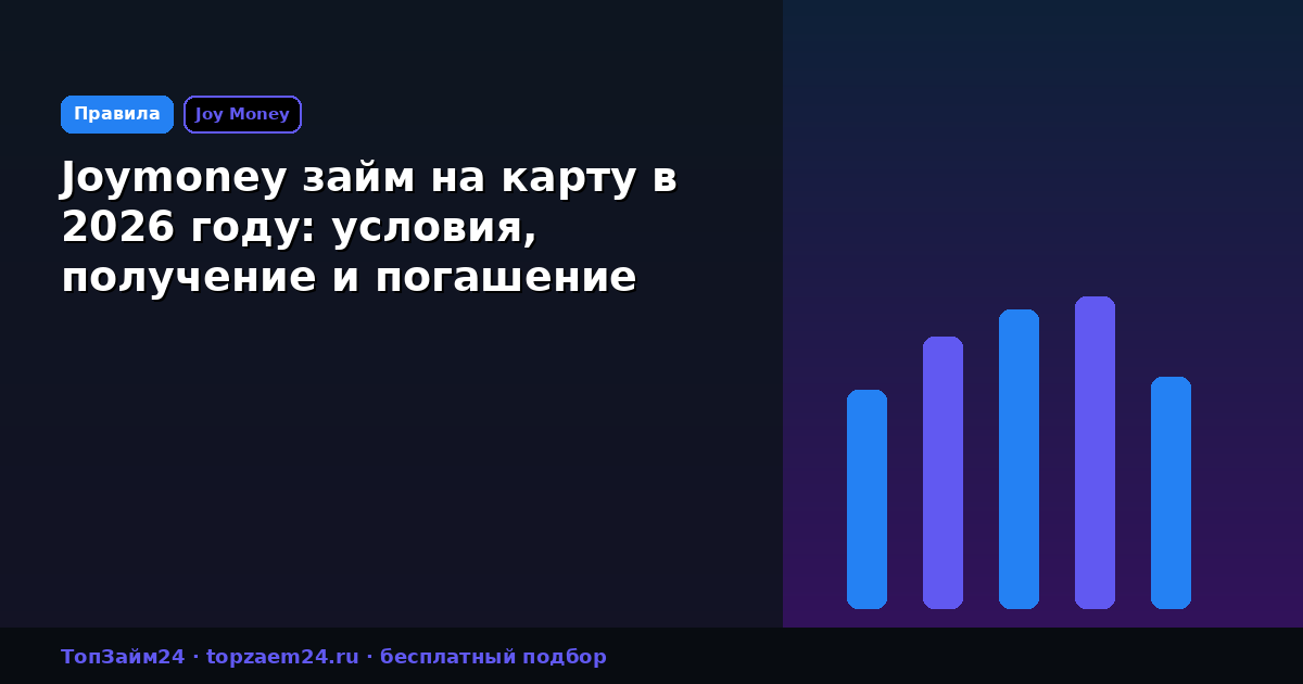 Joymoney займ на карту в 2026 году: условия, получение и погашение