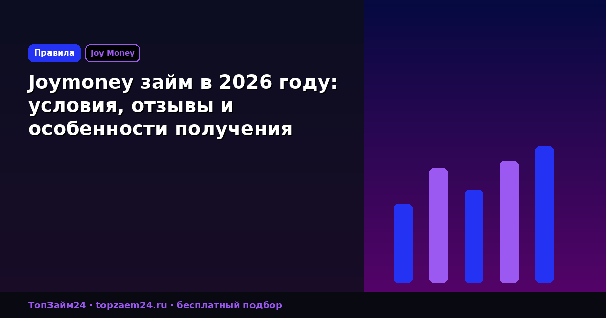 Joymoney займ в 2026 году: условия, отзывы и особенности получения