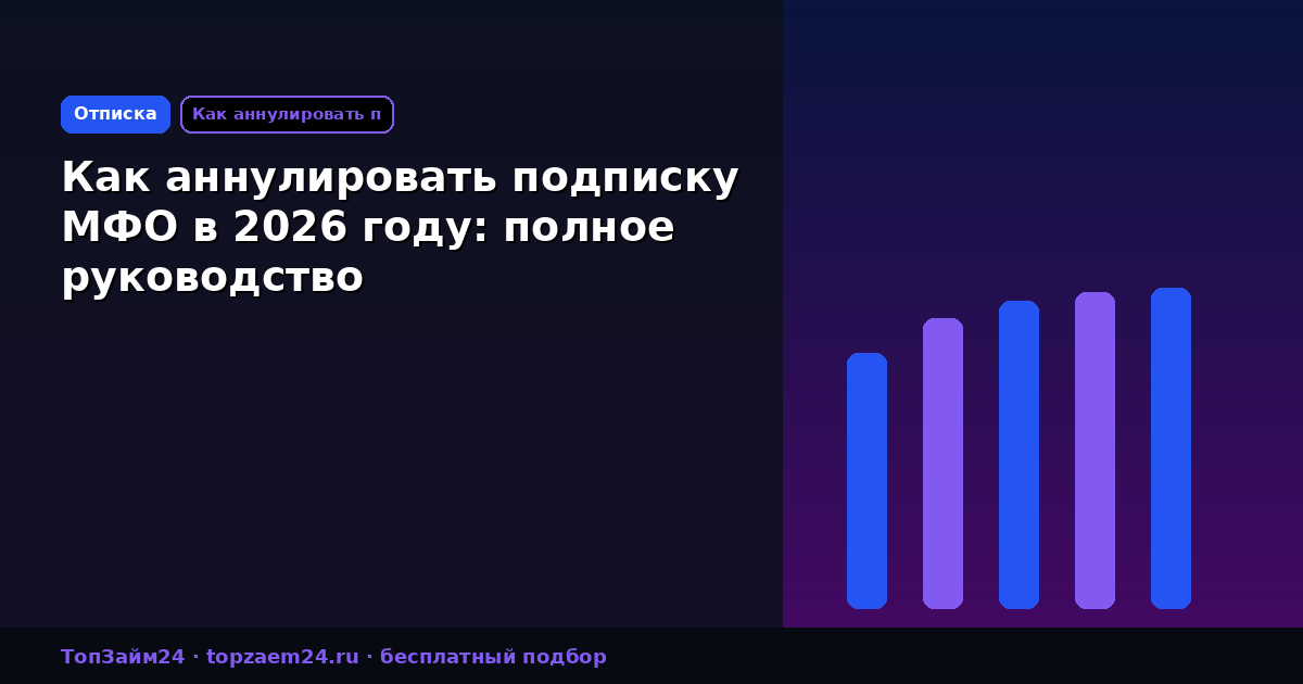 Как аннулировать подписку МФО в 2026 году: полное руководство
