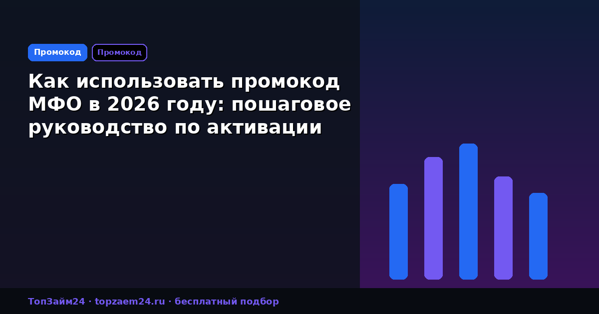 Как использовать промокод МФО в 2026 году: пошаговое руководство по активации