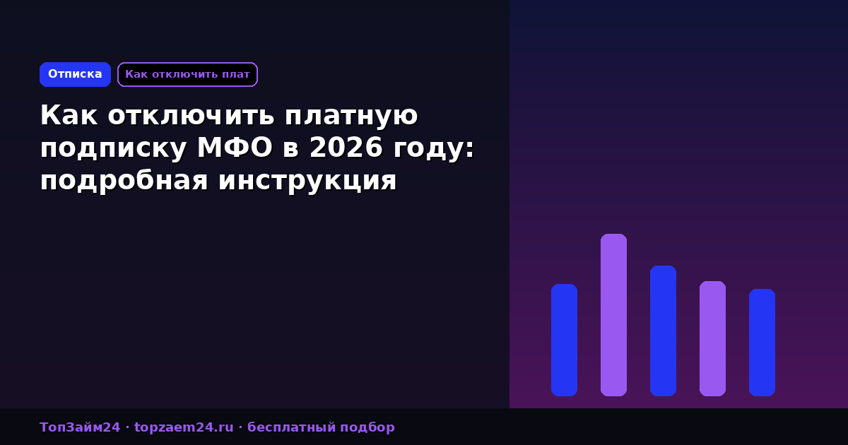 Как отключить платную подписку МФО в 2026 году: подробная инструкция