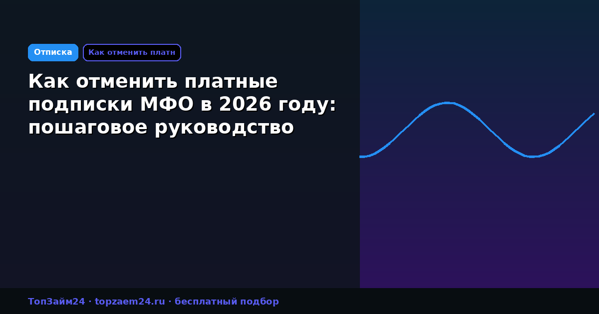 Как отменить платные подписки МФО в 2026 году: пошаговое руководство