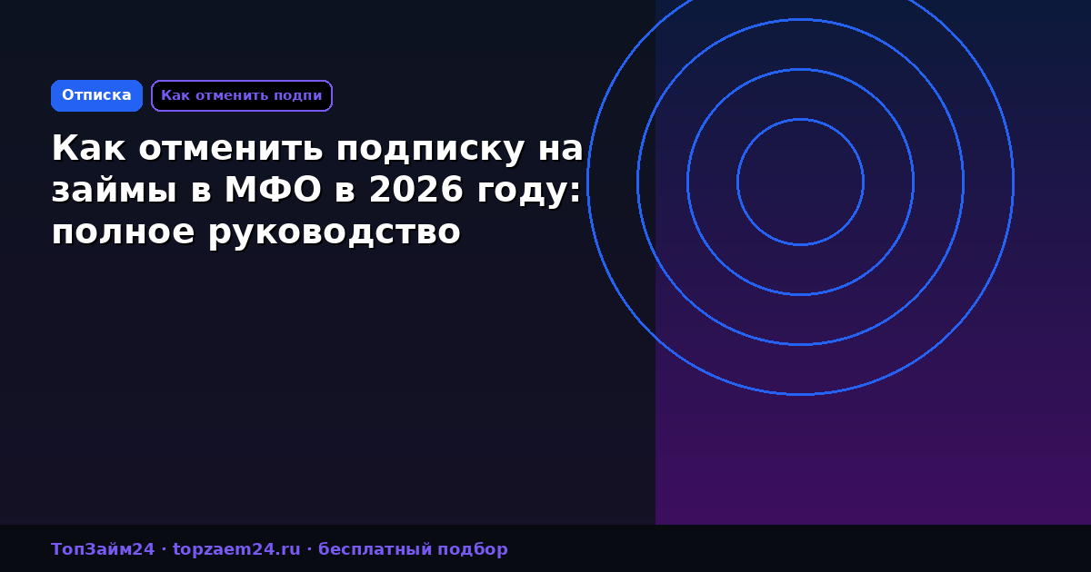 Как отменить подписку на займы в МФО в 2026 году: полное руководство