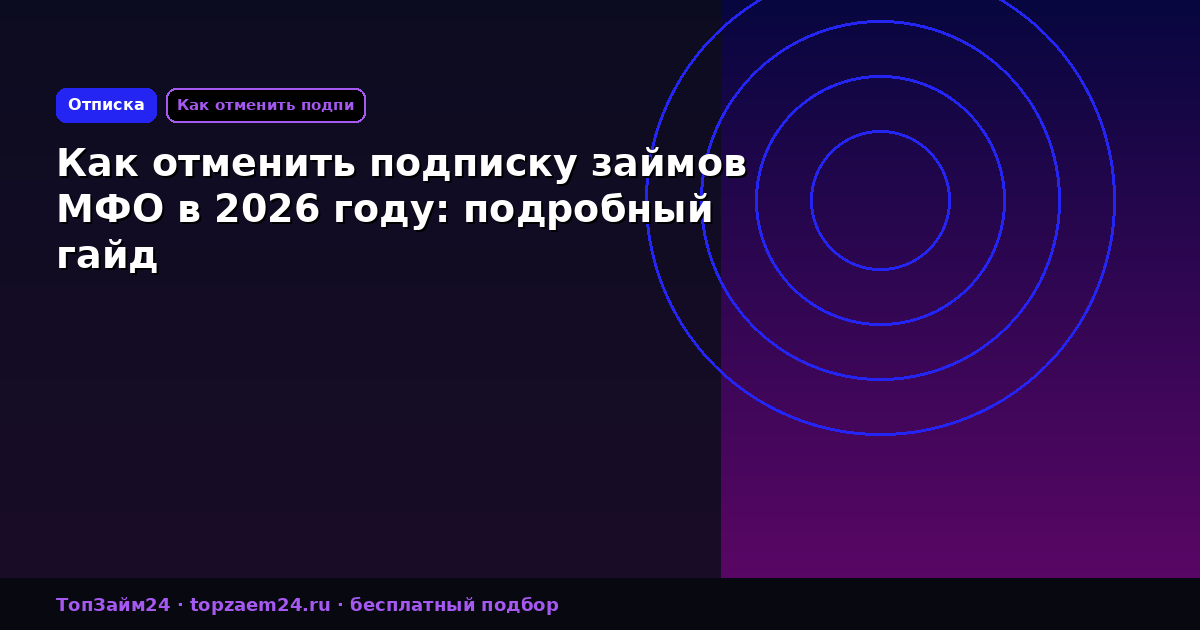 Как отменить подписку займов МФО в 2026 году: подробный гайд
