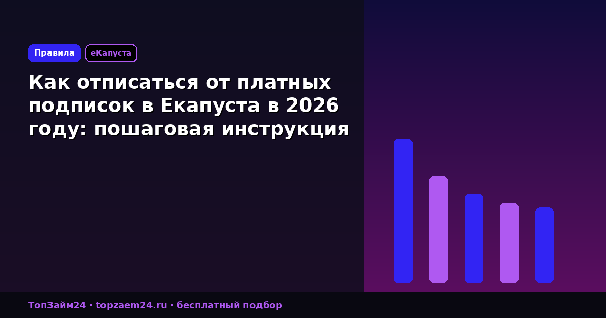 Как отписаться от платных подписок в Екапуста в 2026 году: пошаговая инструкция