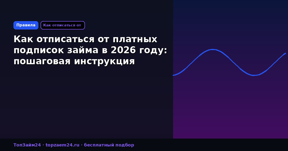 Как отписаться от платных подписок займа в 2026 году: пошаговая инструкция
