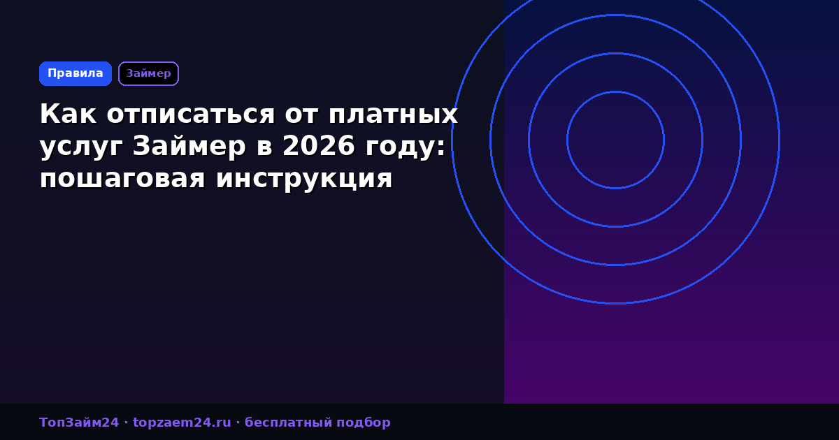 Как отписаться от платных услуг Займер в 2026 году: пошаговая инструкция