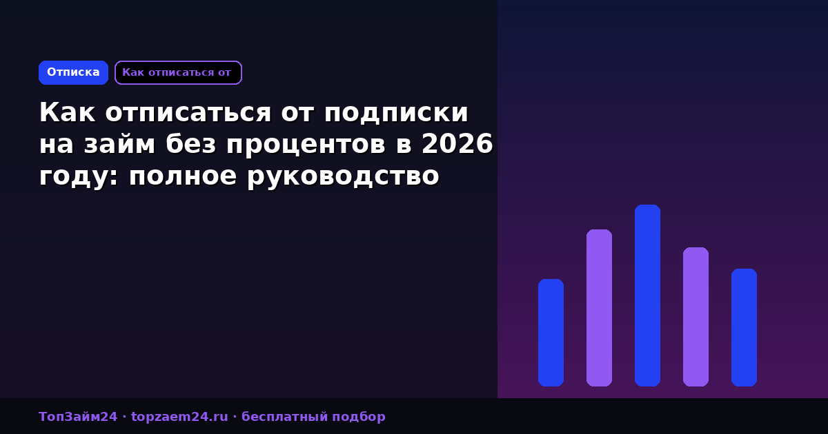 Как отписаться от подписки на займ без процентов в 2026 году: полное руководство