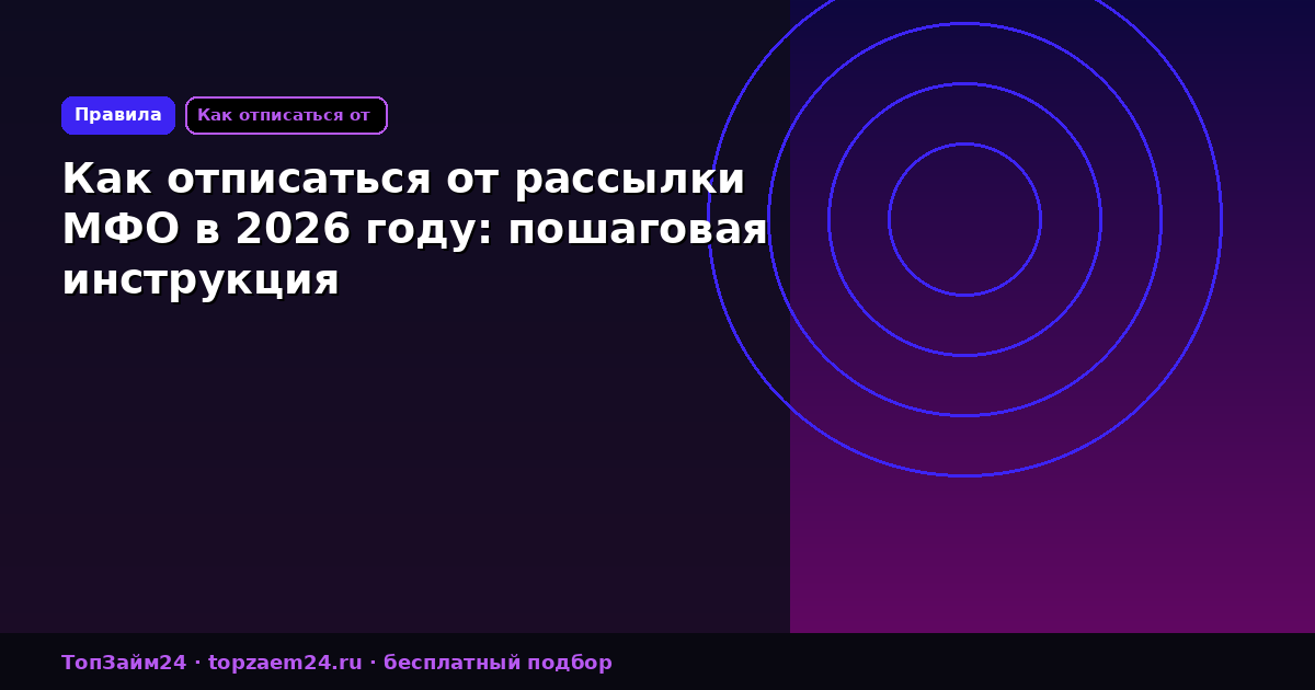 Как отписаться от рассылки МФО в 2026 году: пошаговая инструкция