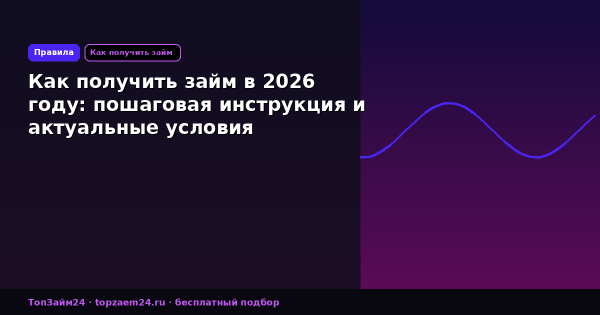 Как получить займ в 2026 году: пошаговая инструкция и актуальные условия