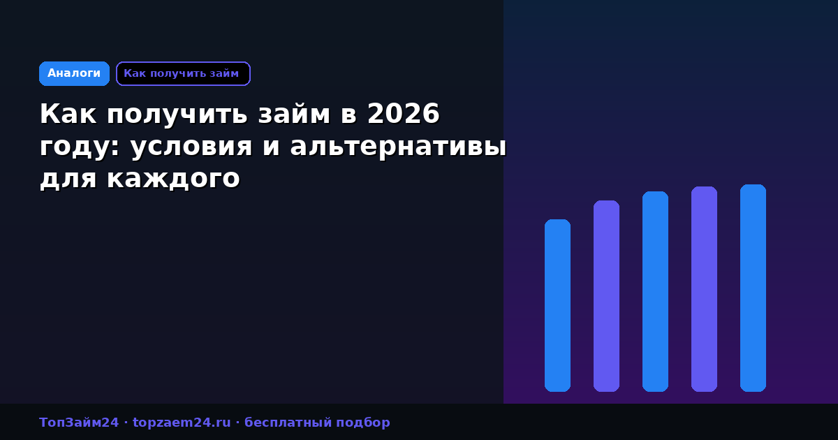 Как получить займ в 2026 году: условия и альтернативы для каждого