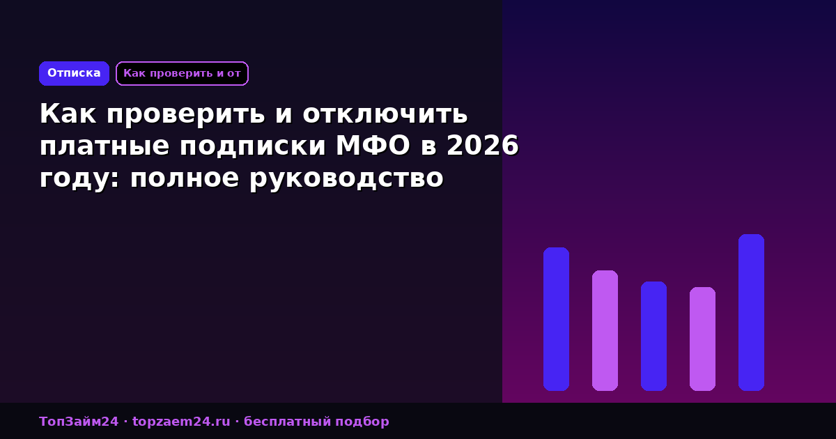 Как проверить и отключить платные подписки МФО в 2026 году: полное руководство