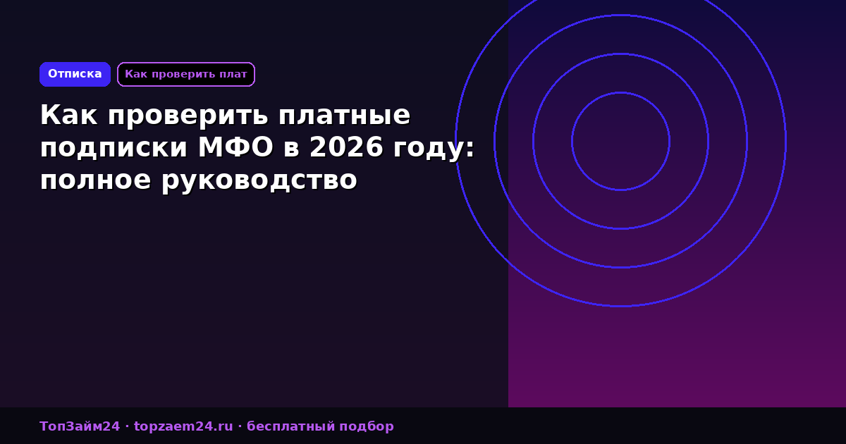 Как проверить платные подписки МФО в 2026 году: полное руководство