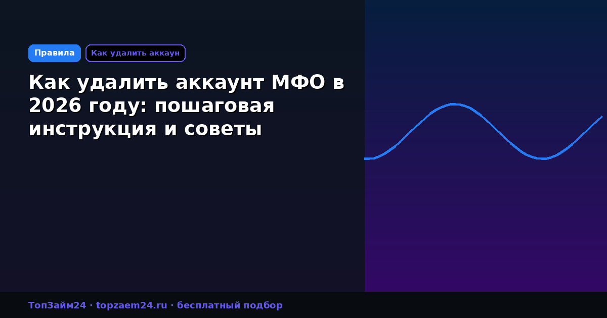 Как удалить аккаунт МФО в 2026 году: пошаговая инструкция и советы