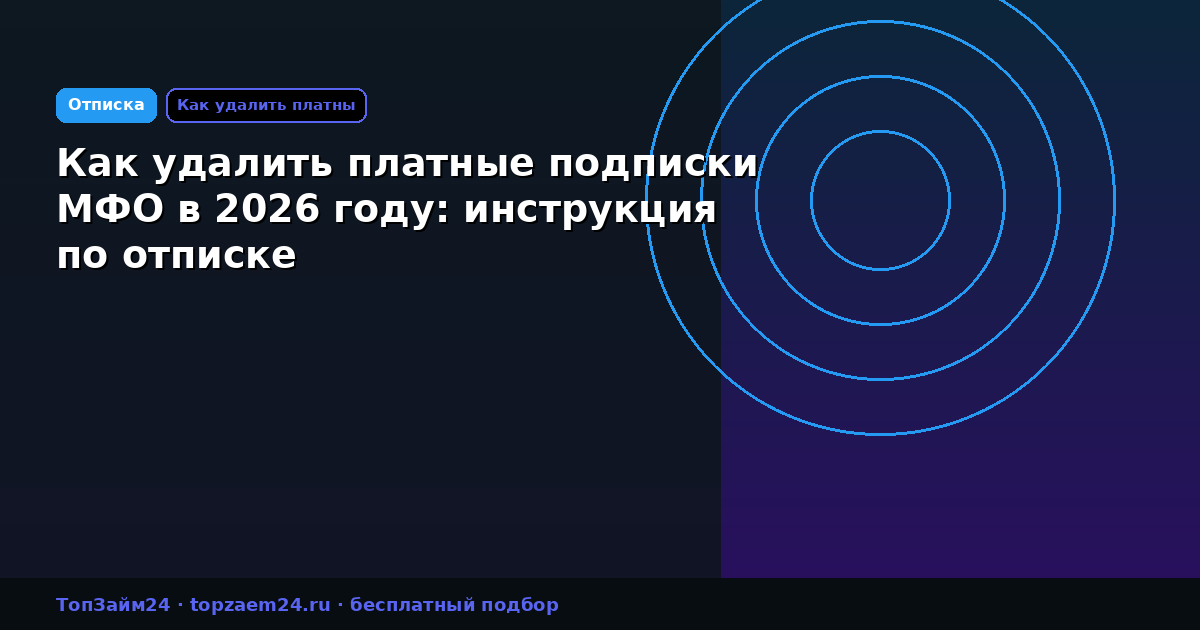 Как удалить платные подписки МФО в 2026 году: инструкция по отписке
